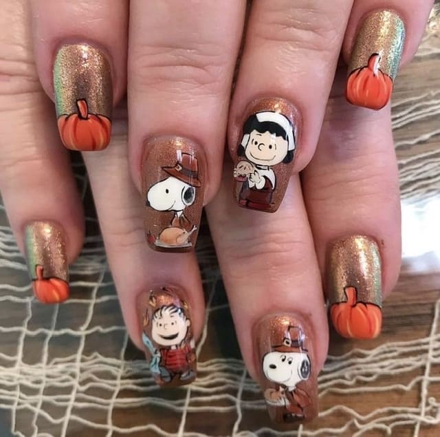 brown thanksgiving nail ideas