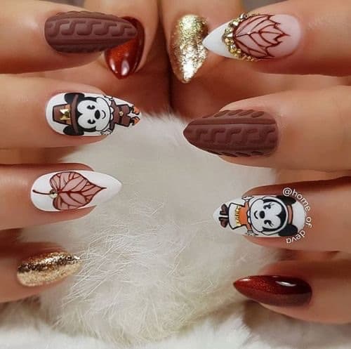 cable knitted thanksgiving nails