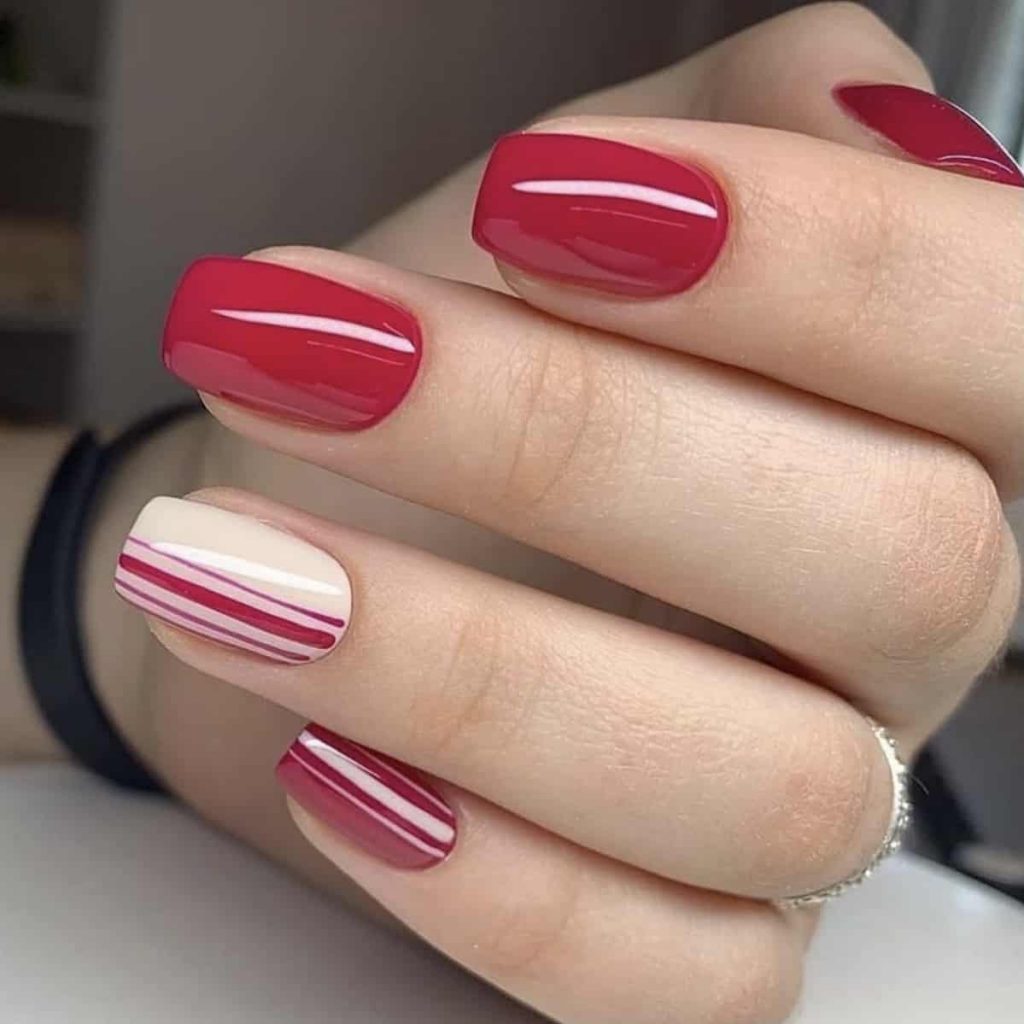 red summer nails