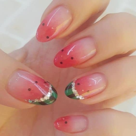 watermelon summer nails