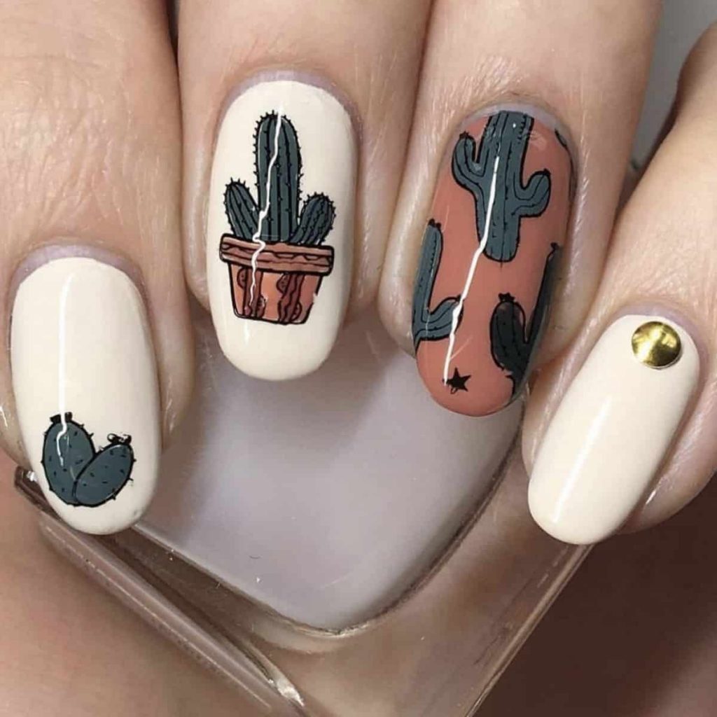cactus summer nails