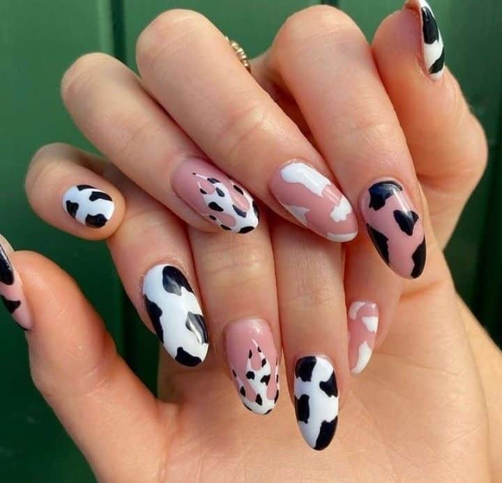 cow print summer nails